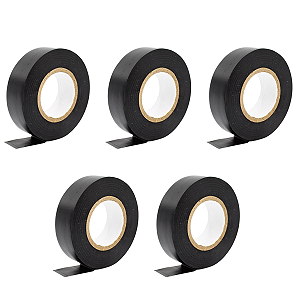 Kit 5 Fitas Isolantes Anti-Chama PVC 10 Metros Largura 19mm