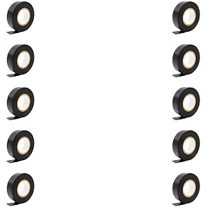 10 Fitas Isolantes Anti-Chama PVC 5 Metros 19mm