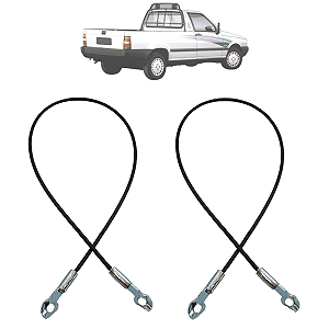 Kit 02 Cabo Aço Tampa Traseira Fiorino Pick-up LX 1988 Até 1998