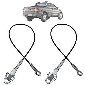 Par Cabo Aço Tampa Traseira Pick-up Strada 2009 Até 2013