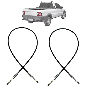 Kit 02 Cabo Aço Tampa Caçamba Traseira Pick-up Strada 1999 Até 2008