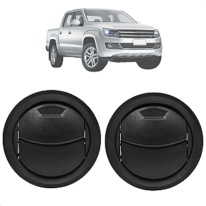 Par Difusor De Ar Amarok 2011 Até 2016 Preto Com Aro Prata