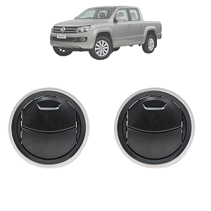 Par Difusor De Ar Amarok 2011 Até 2016 Preto Com Aro Prata