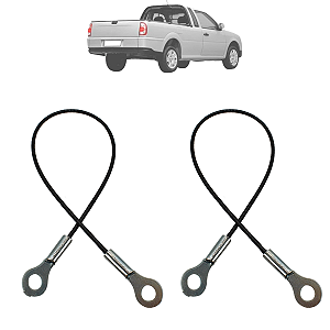 Par Cabo De Aço Tampa Caçamba Traseira Saveiro Bola 1998 Até 2009