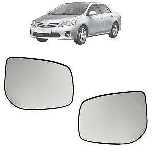 Par Lente Espelho Retrovisor Com Base Toyota Corolla 2009 Até 2014 Original