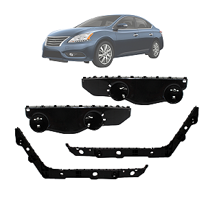 Kit 04 Guia Suporte Para Choque Sentra 2014 Até 2016 Dianteiro e Traseiro
