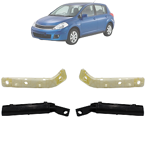 Kit 04 Guia Suporte Parachoque Tiida 2008 Até 2013 Dianteiro e Traseiro