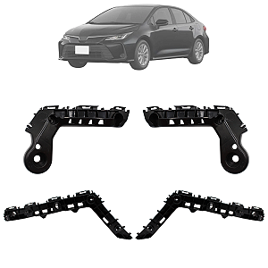 Kit 04 Guia Parachoque Traseiro e Dianteiro Corolla 2020 Até 2025