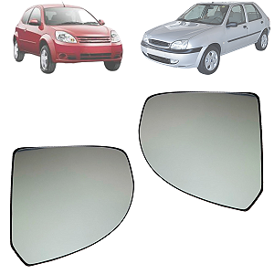 Par Lente Espelho Base Retrovisor Fiesta 2002 Ka 2008