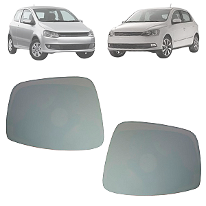 Par Lente Espelho Retrovisor Com Base Gol Fox 2010 Até 2014