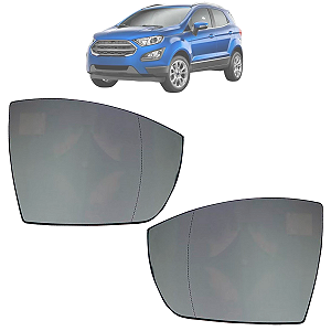 Par Lente Espelho Retrovisor Com Base Ford Ecosport 2013 Até 2017