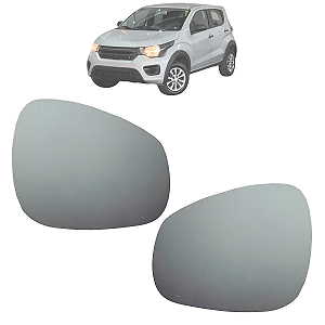 Par Lente Do Espelho Retrovisor Com Base Fiat Mobi 2015 Até 2023