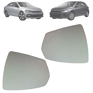 Par Lente Espelho Retrovisor Base Polo 2016 Até 2020 Virtus 2017 Até 2020