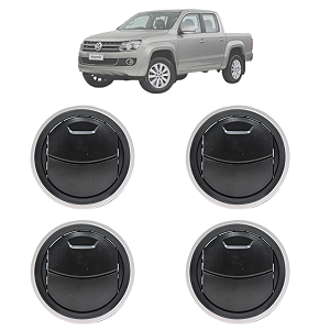 Kit 04 Difusor De Ar Amarok 2011 Até 2016 Preto Com Aro Prata