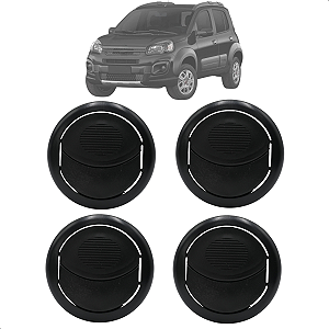 Kit 04 Difusor De Ar Uno 2017 Até 2019 Palio Doblo 2002 Até 2018 Preto