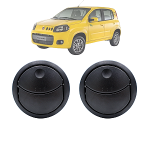 Kit 02 Difusor De Ar Uno Vivace 2010 Até 2014 Fiorino 2014 Até 2020 Lateral Preto