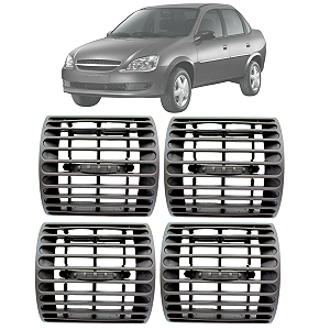 Kit 04 Difusor De Ar Painel Corsa Classic 1994 Até 2016 Lateral Central