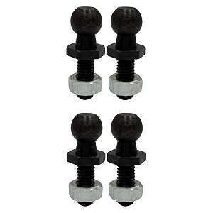 Kit 04 Parafusos M6 Esférico Com Porca Amortecedor Porta Malas Universal