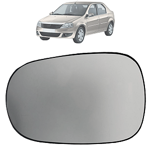 Lente Espelho Do Retrovisor Base Clio Logan 2007 Até 2009