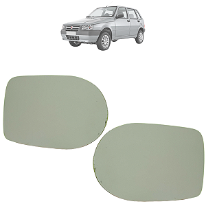 Par Lente Espelho Vidro Retrovisor Base Uno Economy 2011 Até 2013