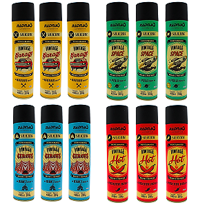Caixa 12 Spray Silicone Aerossol Perfumado Misto 400ml 200g