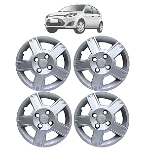 Jogo Calota Aro 14 Fiesta Sedan/Hatch 2008 2009 2010 Prata