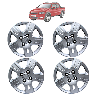 Jogo Calota Aro 14 Fiat Strada 2013 2014 2015 2016 Até 2020