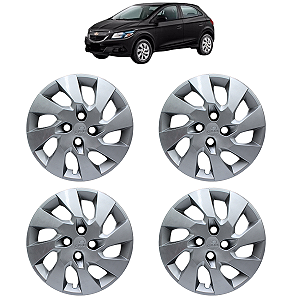 Jogo 4 Calotas Aro 15 Onix Prisma 2012 2013 2014 2015 Prata