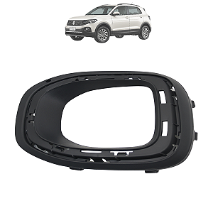 Grade Moldura Farol Milha Com Furo T-Cross 2019 2020 2021 2022 Preta