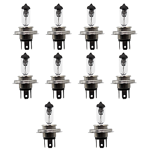 Kit 10 Lâmpada 12v H4 60/55w Halógena