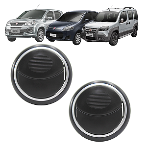 Kit 2 Difusor Saída Ar Uno 2017 Até 2021 Doblo 2002 Até 2021 Preto