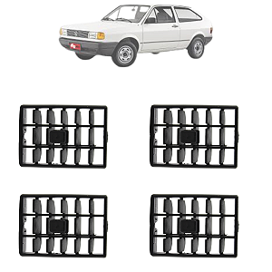 Kit 4 Grade Difusor Saída Ar Gol Parati Saveiro Voyage 1988 Até 1995 Preto