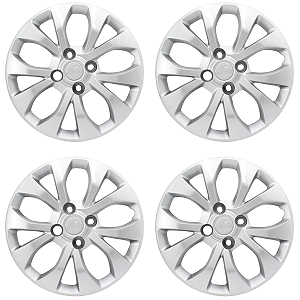 Kit 4 Calotas Aro 14 Prata Onix / Prisma 2017 2018 2019 2020