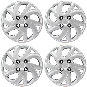 Jogo 4 Calota Fiat Palio Fire 2015 2016 Aro 14 Prata