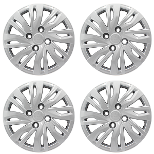 Kit 4 Calota Ford Ka Hatch Sedan 2014 a 2020 Prata Aro 14