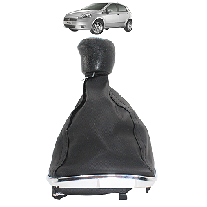 Kit Manopla Câmbio Marcha Bola Coifa Punto Linea 2009 2010 2011 2012