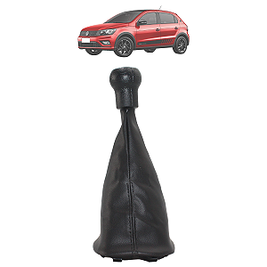 Coifa + Manopla Bola Câmbio Gol Parati Saveiro G4 2005 Até 2014 Base Preta