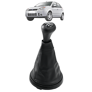 Kit Manopla Câmbio Marcha Bola Coifa Fiesta 2003 2004 2005 Até 2009 2010 2011