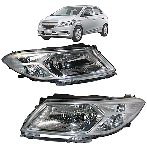 Kit Farol Dianteiro Ônix Prisma 2012 2013 2014 2015 2016 Cromado