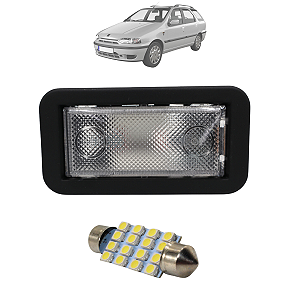 Kit Lanterna Luz Teto Interna Preta Uno Elba Siena Palio Weekend 1996 Até 2002 + Lâmpada LED