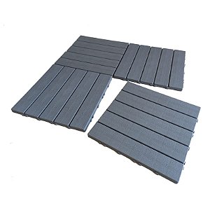 Decks Madeira Plástico Encaixe Modular Piscina Sacada CINZA
