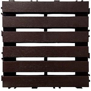 Deck Modular Madeira Plástico Encaixe Piscina Sacada  30x30x2,5cm - Cor Marrom