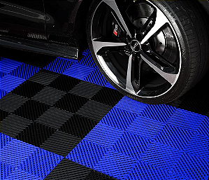 Piso Plástico Modular Automotivo - Azul - 33x33cm