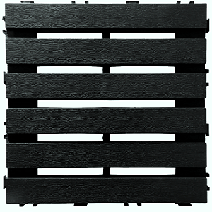 Deck Modular Madeira Plástico Encaixe Piscina Sacada  30x30x2,5cm - Cor PRETO