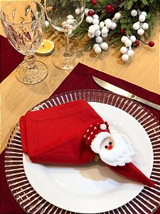 Anel Porta Guardanapo Papai Noel Natal Decoração Mesa 04un