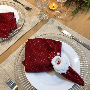 Anel Porta Guardanapo Papai Noel Natal Decoração Mesa 08un