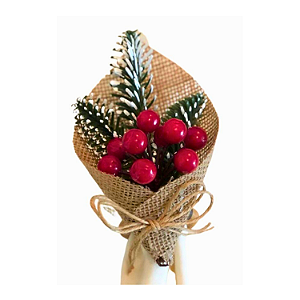 Anel Porta Guardanapo Natal Azevinho Fruta - Kit 06 unidades