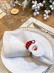 Anel Porta Guardanapo Papai Noel Natal Decoração Mesa 10un