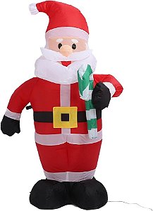 Enfeite Natal Papai Noel Inflável LED Grande 1,20mt Bivolt