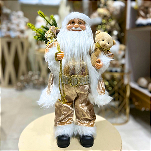 Enfeite Papai Noel Dourado 45cm